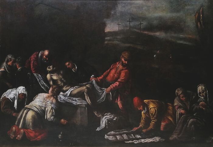 Scuola Bassanesca del XVII secolo - Deposizione di Cristo nel sepolcro