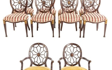 Set of 10 John Widdicomb Dining Chairs