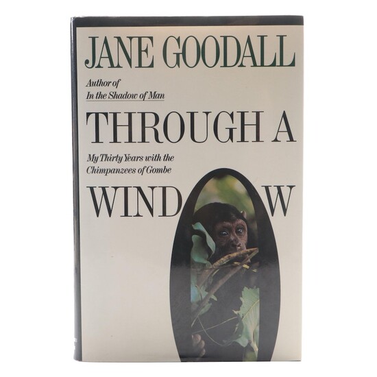 Signed First Edition "Through a Window" by Jane Goodall, 1990