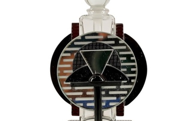Signed Neo-Deco George Ponzini Art Glass Perfume Bottle
