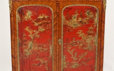 Signed Paul Sormani Chinoiserie Two Door Cabinet