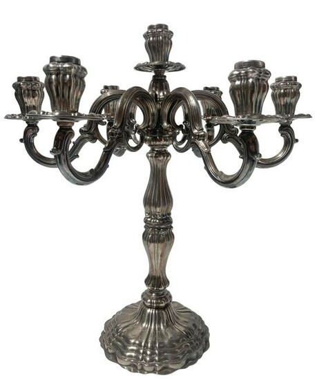 Silver candelabra with seven lights, twentieth century
