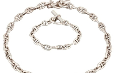 Silver half-set composed of a necklace and a bracelet