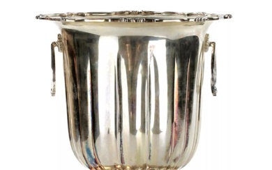 Silver wine cooler.