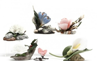 Six Boehm Porcelain Flower Sculptures