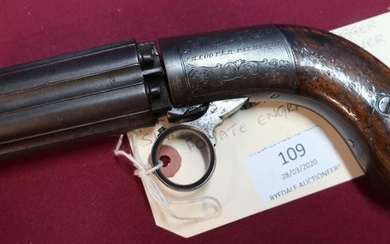 Six shot 80 bore ring trigger pepper box revolver...