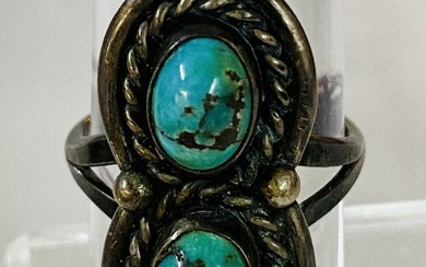 Sterling American Indian turquoise ring vintage