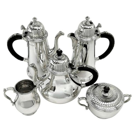 Sterling Silver 5-Piece Tea & Coffee Set 'Lukin Tea