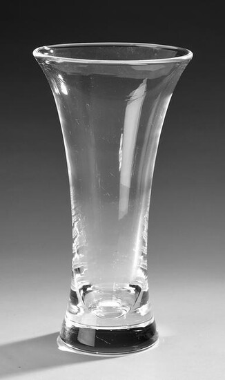 Steuben crystal trumpet vase, by Donald Pollard