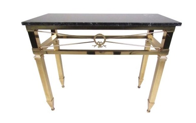Stylish Italian Directoire Style Brass and Marble Console Table