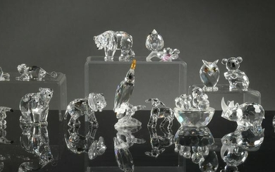 Swarovski, 14 Boxed Crystal Miniature Animals