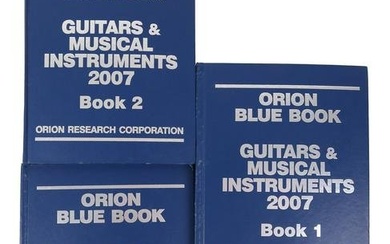 THREE VINTAGE GUITARS AND MUSICAL INSTRUMENTS BOOKS