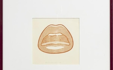 TOM WESSELMANN RUBBER STAMP PRINT ON PAPER, 1968