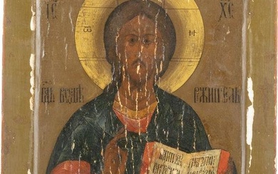 TWO ICONS SHOWING CHRIST PANTOKRATOR AND ST. JOHN THE FORER