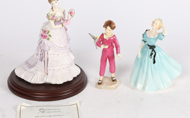 TWO ROYAL WORCESTER FIGURINES AND A ROYAL DOULTON FIGURINE (3).