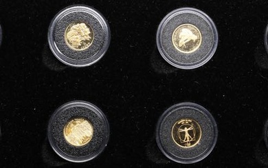 The World's small gold coins set (25) PROOF. With a...
