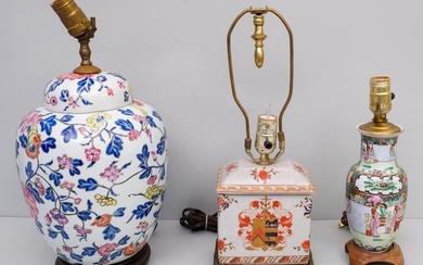 Three Asian Porcelain Lamps