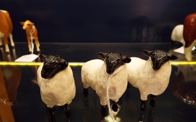 Three Beswick lamb's