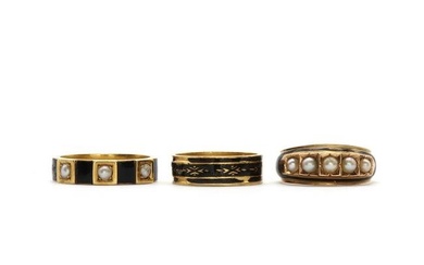 Three Georgian and Victorian memorial rings