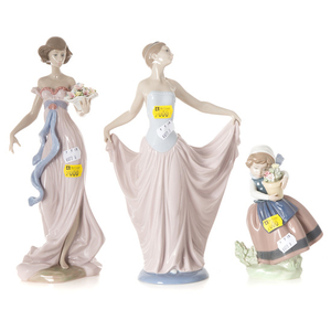 Three Lladro porcelain figures