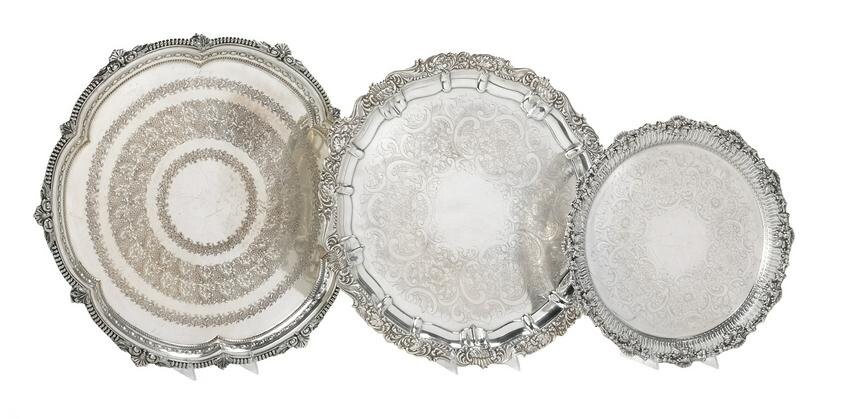 Three Silverplate Platters