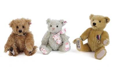 Three Steiff teddy bears