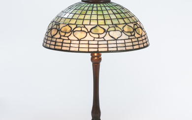 Tiffany Studios Vine Border Shade with Tiffany-style Table Lamp Base