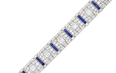 Tiffany & Co. Platinum, Diamond and Sapphire Bracelet