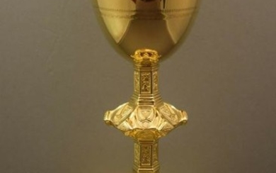 Traditional Antique Hand Embossed Chalice + Cup