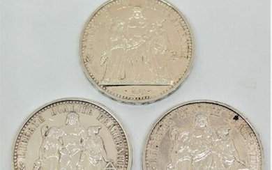 Trois pièces de 10 Francs Argent : 1965 (DUPRE),... - Lot 0 - Euvrard & Fabre