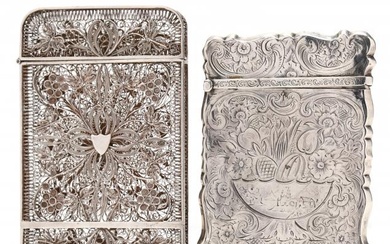Two Antique Silver Card Cases