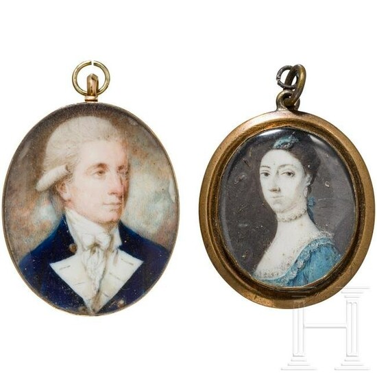 Two European medallions with portrait miniatures, late