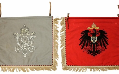 Two Imperial German trumpet banners: '… taken in Cameroons', 1915. In woollen cloth, double-si...