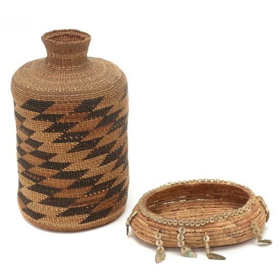 Two Native American Basketry Items.