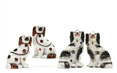 Two Pair of Staffordshire Spaniels