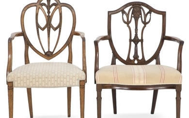 SOLD. Two different George III mahogany armchairs. England, ca. 1780. (2). – Bruun Rasmussen Auctioneers...