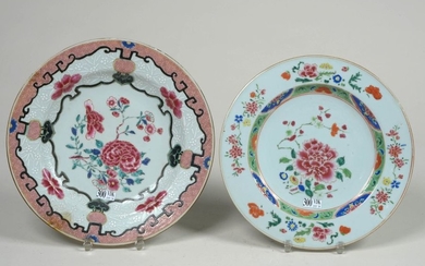 Two polychrome porcelain dishes of China with different...