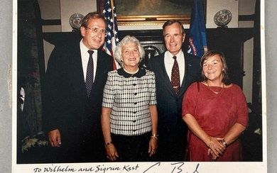 U.S. President George H.W. Bush and Barbara Bush signed Official White House photographto Wilhelm