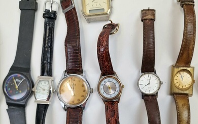Un ensemble comprenant : - 24 montres bracelet Marques diverses dont Dreffa, Lip, Duke, Citizen,...