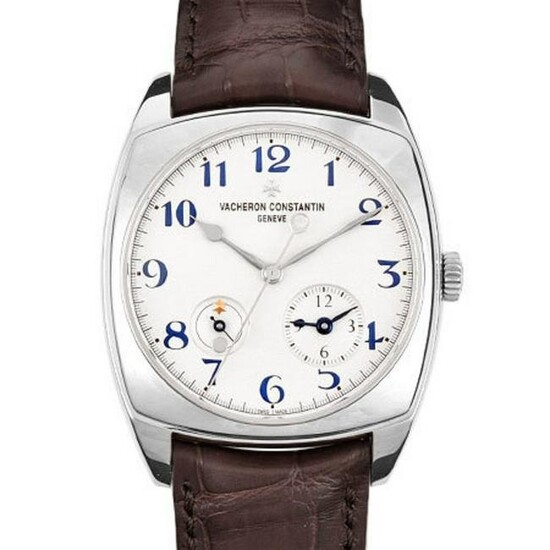 Vacheron Constantin Harmony Dual Time K18WG Men's Watch Automatic Winding Silver Dial