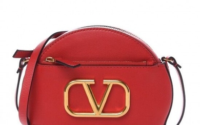 Valentino - Calfskin VLogo Round Crossbody Bag Red Shoulder bag