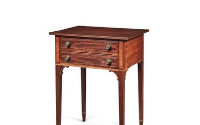 Very Fine and Rare Federal Inlaid Mahogany Work Table, Boston, Massachusetts, Attributed to the School of John and/or Thomas Seymour, Circa 1800