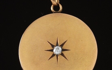 Victorian Gold Metal and Diamond Locket