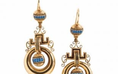 Victorian Gold and Enamel Earrings