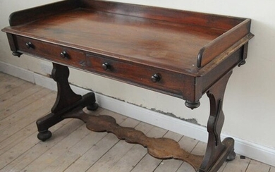 Victorian mahogany hall or side table with raised gallery, t...