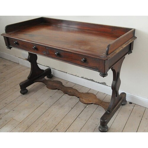 Victorian mahogany hall or side table with raised gallery, t...