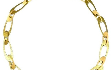 Vintage 14k Yellow Gold Flat Link Necklace