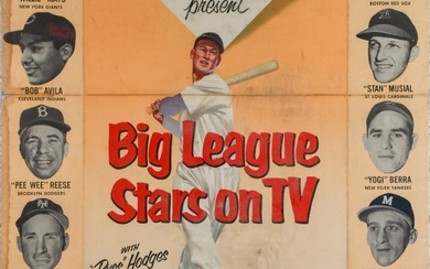 Vintage Baseball Advertisement "Big League Stars on Tv with Russ Hodges"