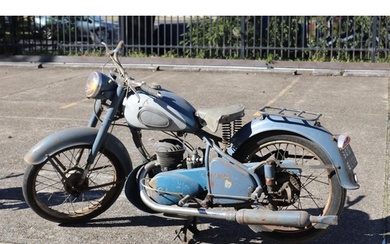 Vintage French Peugeot 57 TAL 125cc motorcycle, as found, un...