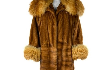 Vintage John Galliano Paris Brown Mink Fur Midi Coat
